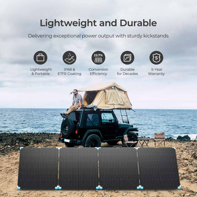 220W Lightweight Portable Solar Suitcase + Charge Controller