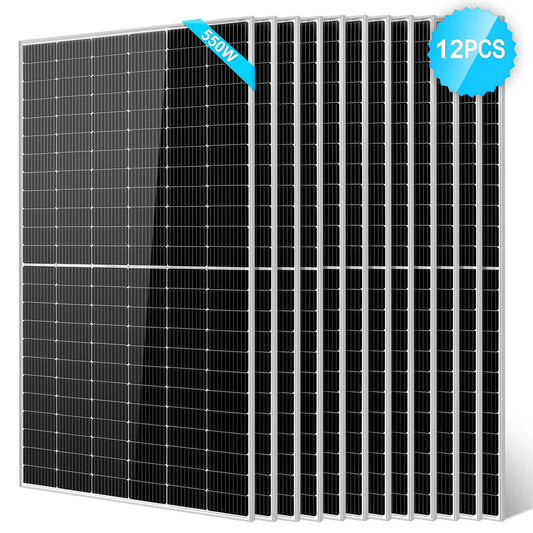 550 Watt Monocrystalline PERC Solar Panel - 12 units