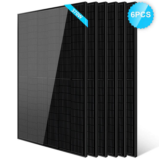 370W Mono Black PERC Solar Panel - 6 pcs