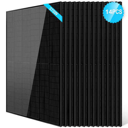 370W Mono Black PERC Solar Panel - 14 pcs