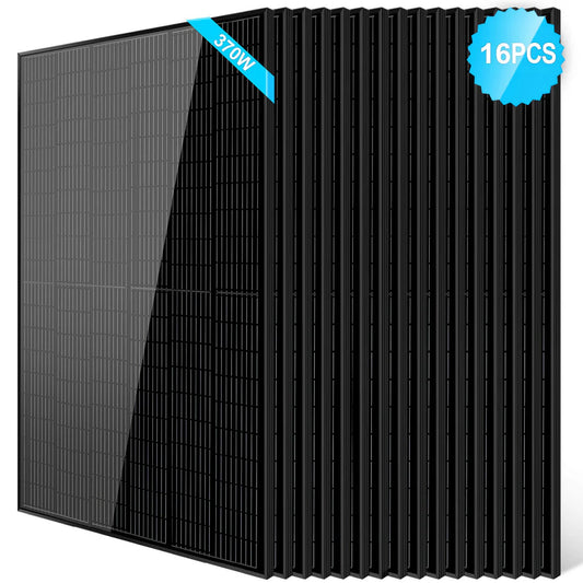 370W Mono Black PERC Solar Panel - 16 pcs