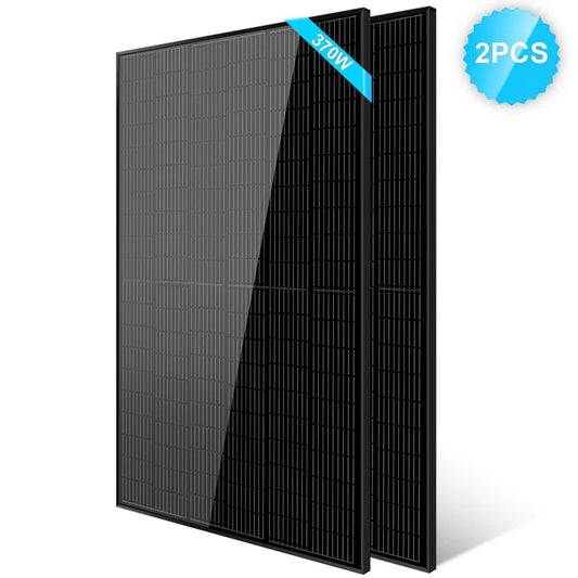 370W Mono Black PERC Solar Panel - 2 pcs