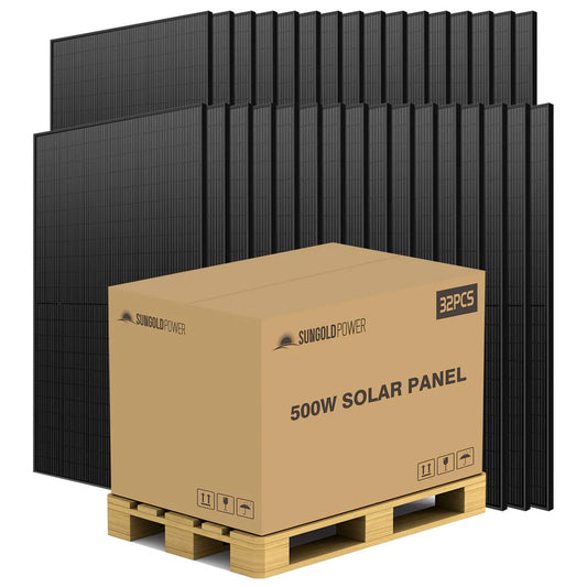 500W MONO BLACK PERC SOLAR PANEL FULL PALLET (32 PANELS)