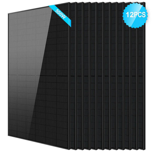 500W Mono Black PERC Solar Panel - 12 units