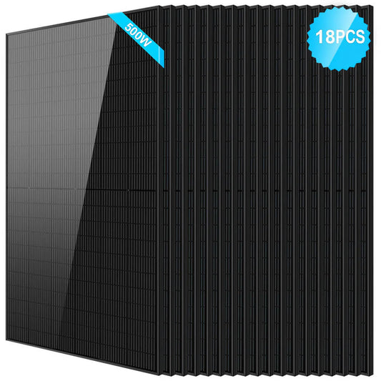 500W Mono Black PERC Solar Panel - 18 units