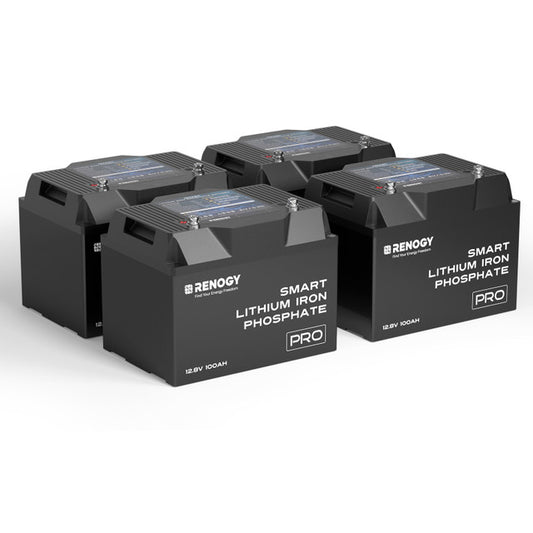 4 of RENOGY (Inhouse pro series) smart lithium batteries with BT and self-heating function