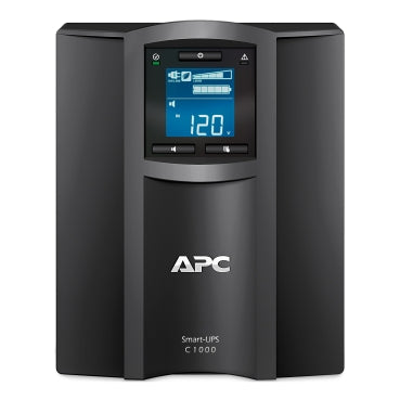 APC Smart-UPS C, Line Interactive, 1000VA, Tower, 120V, 8x NEMA 5-15R outlets, SmartConnect port, USB and Serial communication, AVR, Graphic LCD